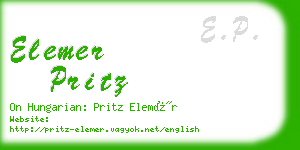 elemer pritz business card